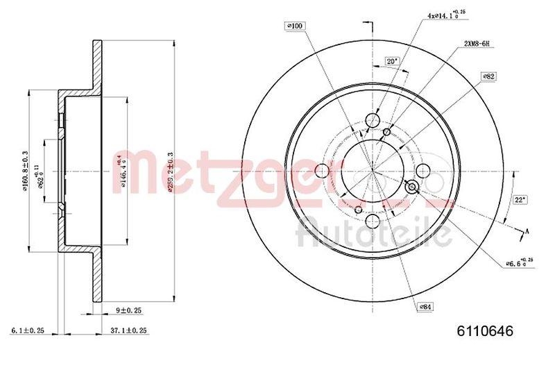 METZGER 6110646 Bremsscheibe Lack/Ks für SUZUKI HA