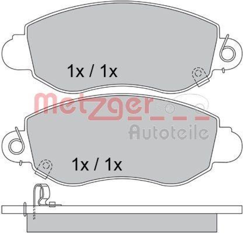 METZGER 1170365 Bremsbelagsatz, Scheibenbremse WVA 23 577