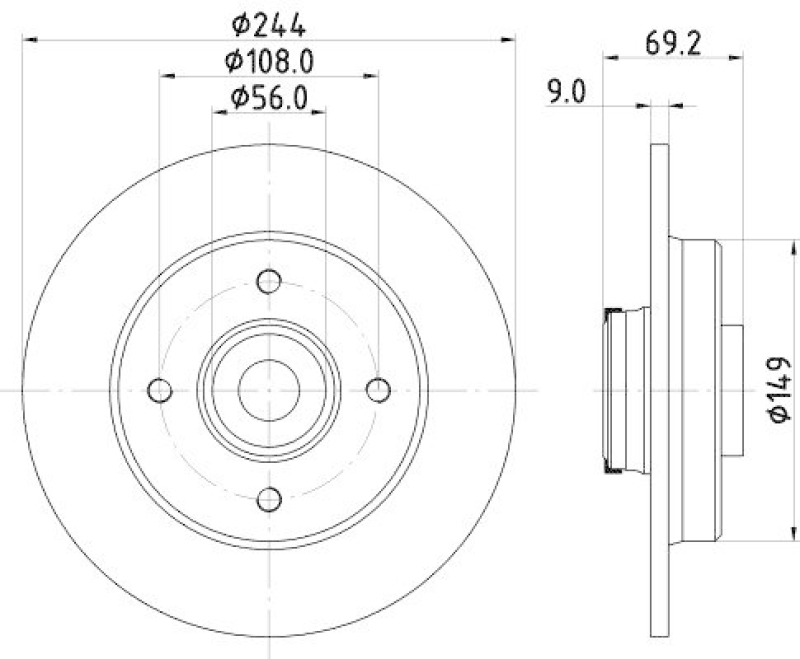 HELLA 8DD 355 132-161 Bremsscheibe