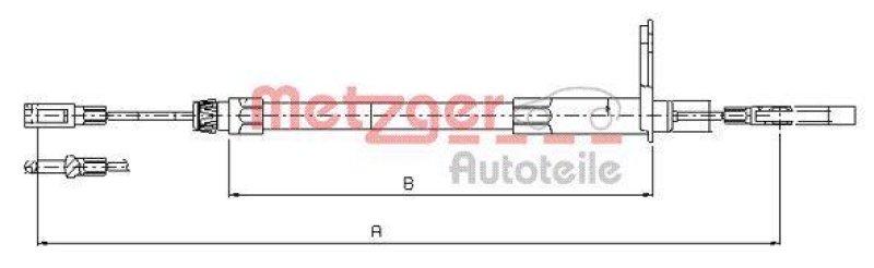 METZGER 10.9432 Seilzug, Feststellbremse für MB hinten rechts