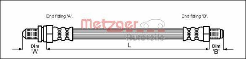 METZGER 4112500 Bremsschlauch für FORD HA links/rechts