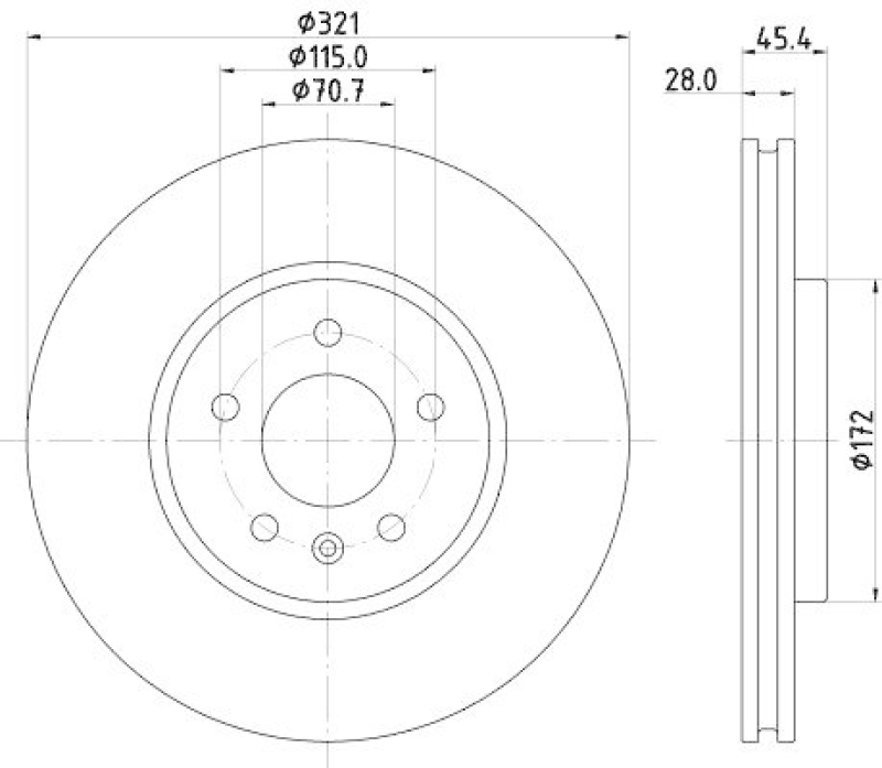 HELLA 8DD 355 132-171 Bremsscheibe