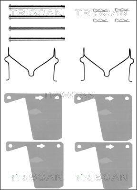 TRISCAN 8105 161393 Montagesatz, Scheibenbremsbelag für Ford