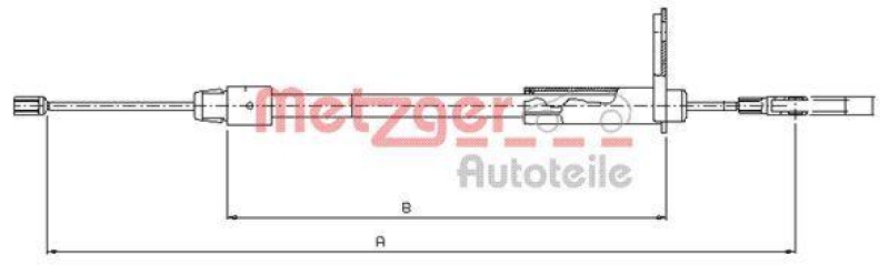 METZGER 10.9435 Seilzug, Feststellbremse für MB hinten rechts