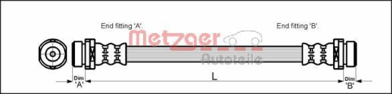 METZGER 4112503 Bremsschlauch für FORD HA links/rechts