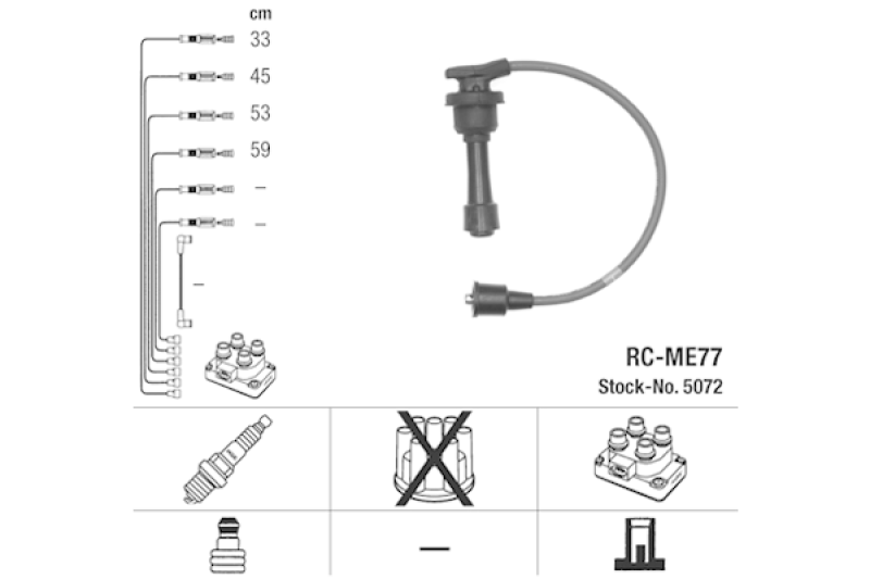 NGK 5072 Zündleitungssatz RC-ME77 |Zündkabel