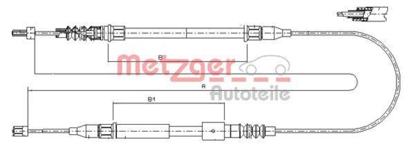 METZGER 11.5762 Seilzug, Feststellbremse für OPEL hinten links