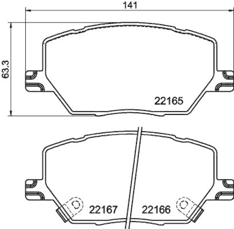 HELLA 8DB 355 025-901 Scheibenbremsbelagsatz