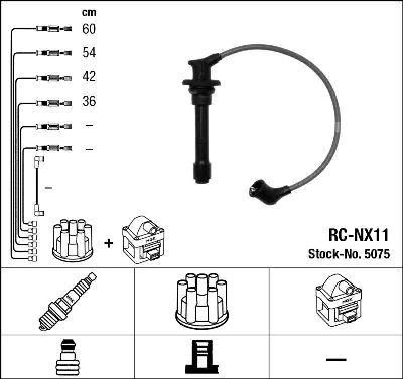 NGK 5075 Zündleitungssatz RC-NX11 |Zündkabel