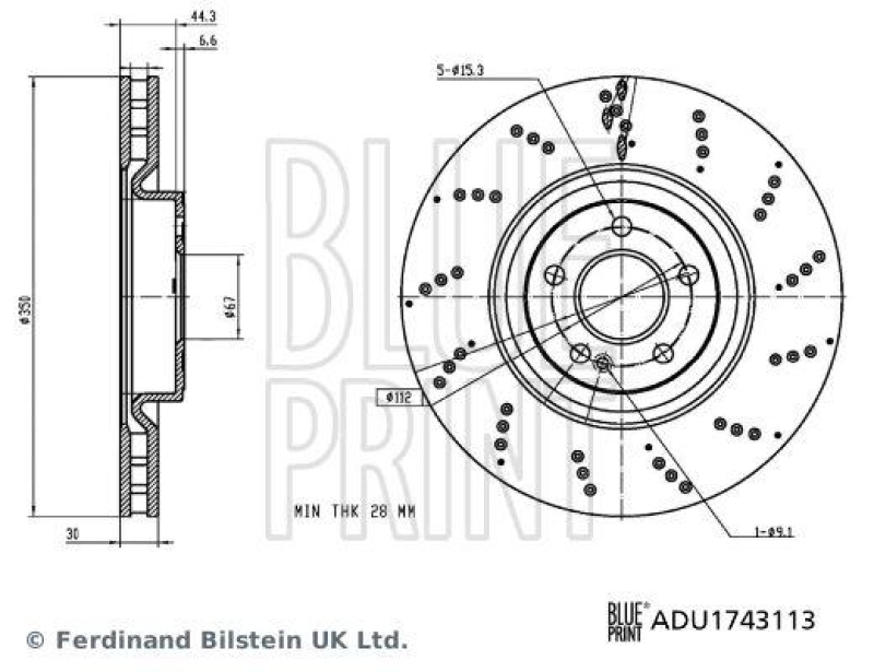 BLUE PRINT ADU1743113 Bremsscheibe f&uuml;r Mercedes-Benz PKW