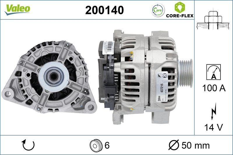 VALEO 200140 Generator - CORE-FLEX - OPEL Fronter