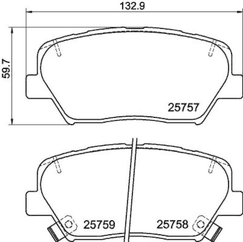 HELLA 8DB 355 025-911 Scheibenbremsbelagsatz