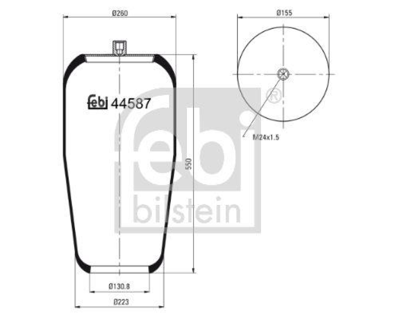 FEBI BILSTEIN 44587 Luftfederbalg ohne Kolben für Mercedes-Benz