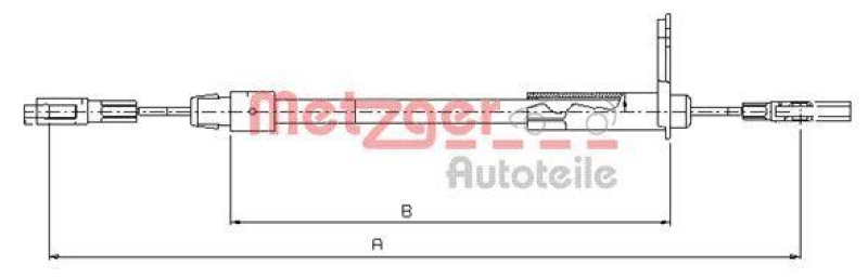 METZGER 10.9441 Seilzug, Feststellbremse für MB hinten links