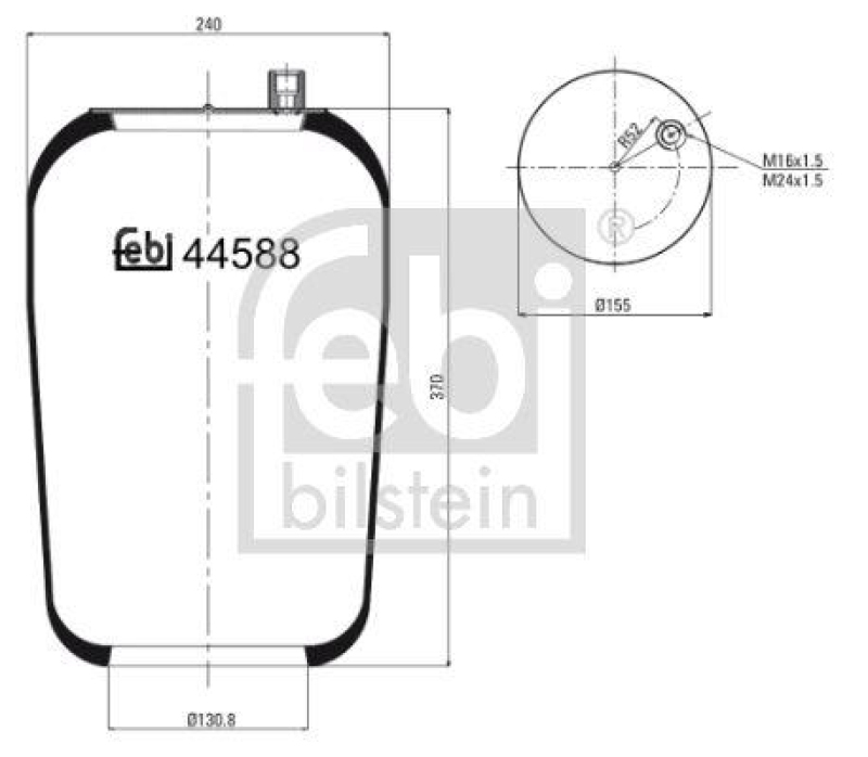 FEBI BILSTEIN 44588 Luftfederbalg ohne Kolben für Mercedes-Benz