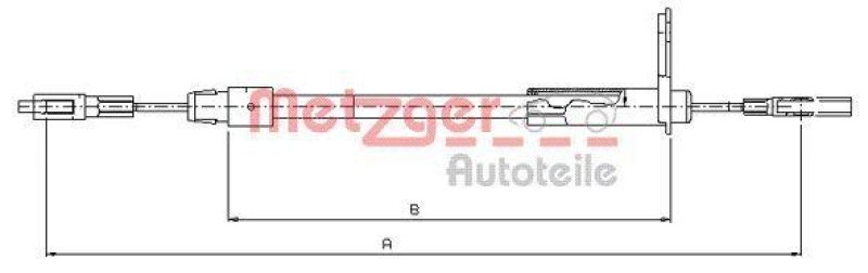 METZGER 10.9442 Seilzug, Feststellbremse f&uuml;r MB hinten rechts