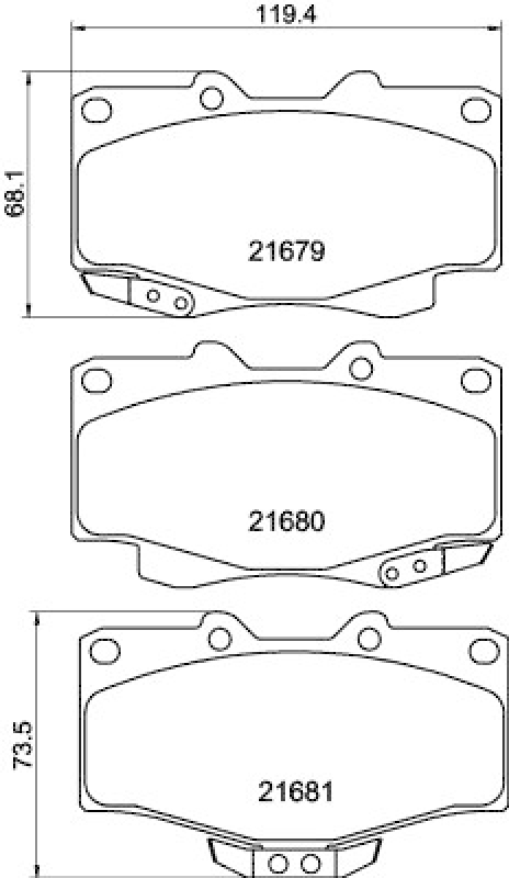 HELLA 8DB 355 016-401 Bremsbelagsatz Scheibenbremse