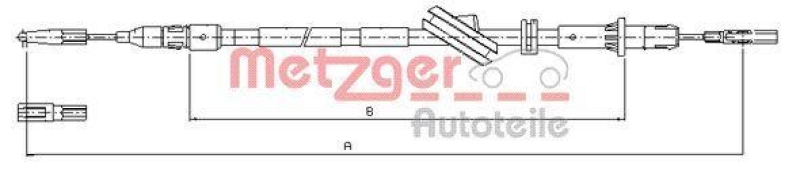 METZGER 10.9444 Seilzug, Feststellbremse für MB hinten links/rechts