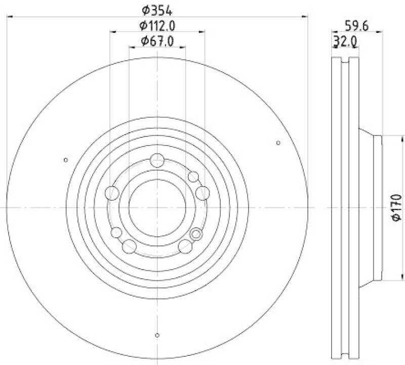 HELLA 8DD 355 132-221 Bremsscheibe