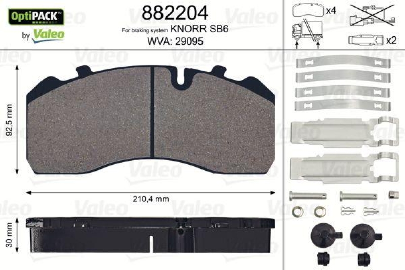 VALEO 882204 Bremsbelagsatz OptiPACK