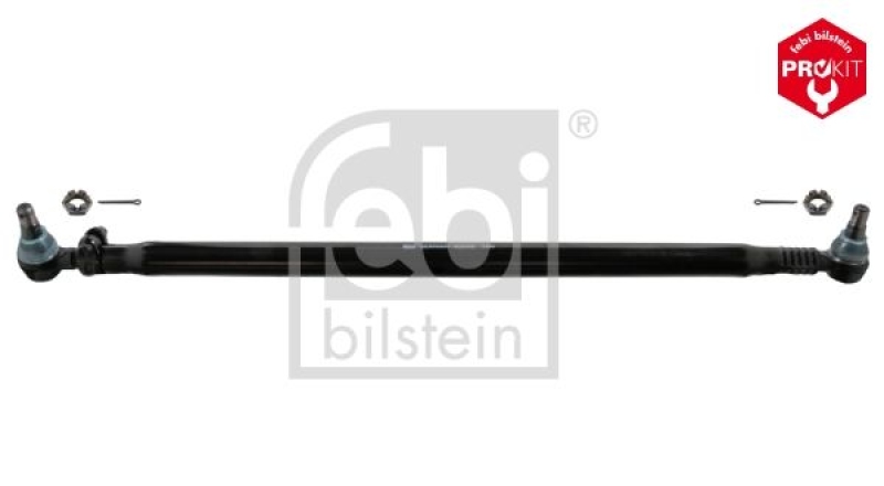 FEBI BILSTEIN 40049 Lenkstange mit Kronenmuttern und Splinten, vom Lenkgetriebe zum 1. Lenkzwischenhebel f&uuml;r M A N