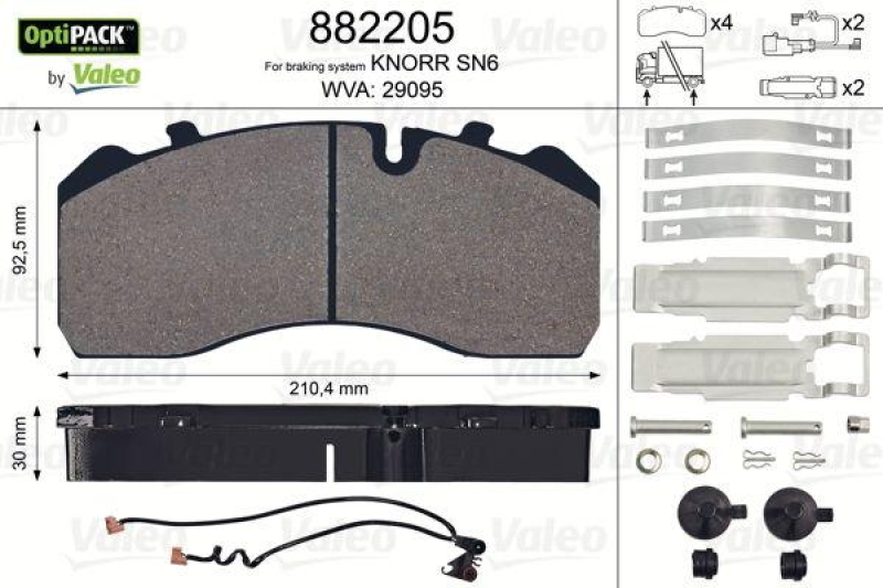 VALEO 882205 Bremsbelagsatz OptiPACK