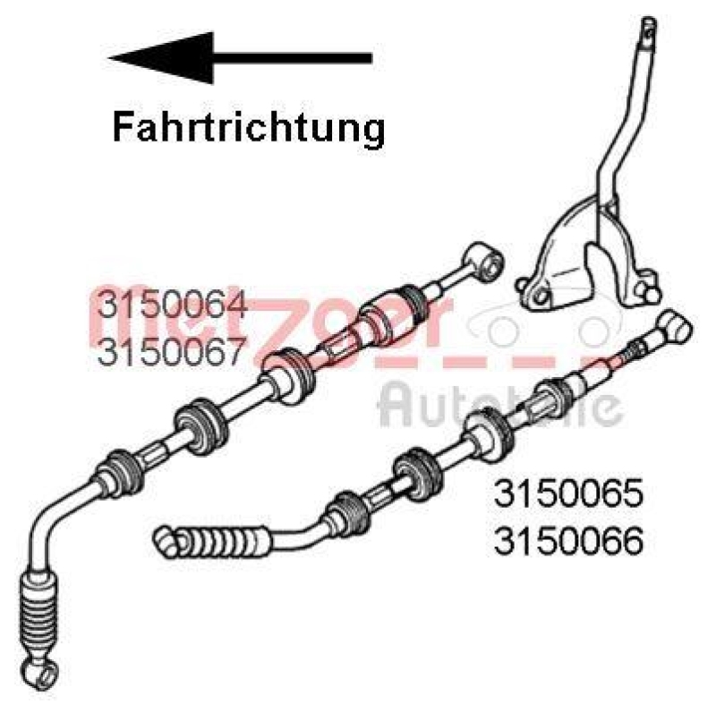 METZGER 3150064 Seilzug, Schaltgetriebe für FIAT