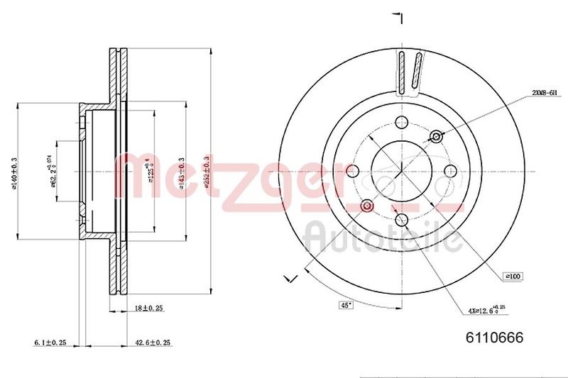 METZGER 6110666 Bremsscheibe Lack/Ks für HYUNDAI/KIA VA