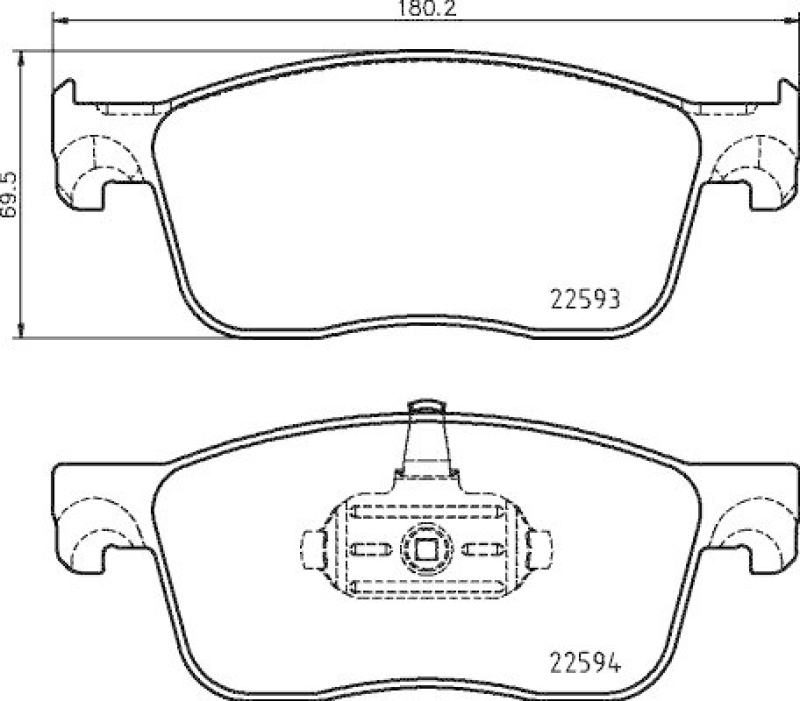 HELLA 8DB 355 031-541 Bremsbelagsatz, Scheibenb