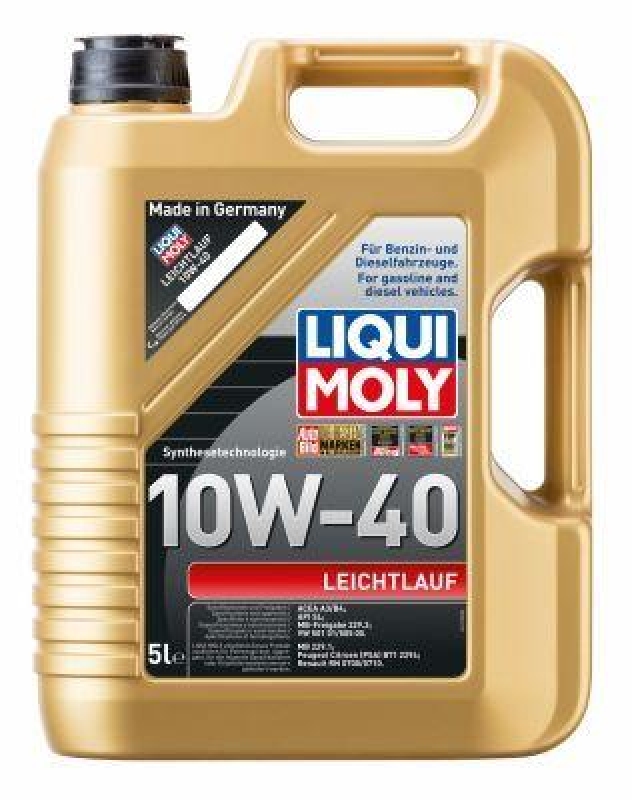 LIQUI MOLY 1310 Motoröl Leichtlauf 10W-40 Kanister 5+1 L inkl. Ölwechselkarte