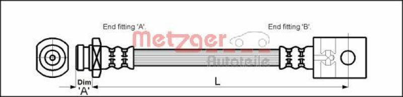 METZGER 4112525 Bremsschlauch für NISSAN HA