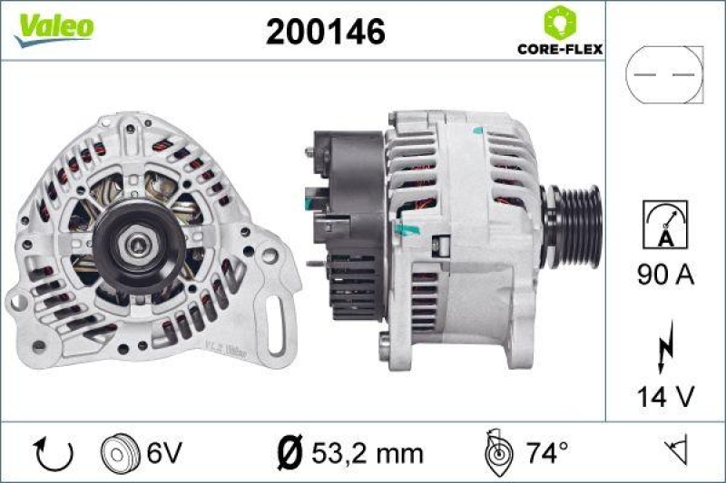 VALEO 200146 Generator - CORE-FLEX - VW Transport