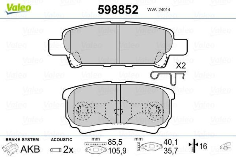 VALEO 598852 SBB-Satz PREMIUM