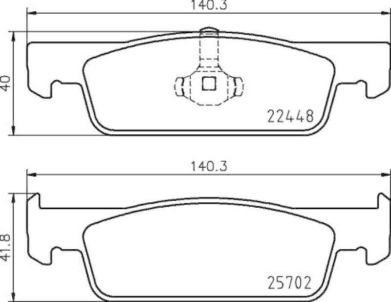 HELLA 8DB 355 031-551 Bremsbelagsatz, Scheibenbremsbelag für DACIA