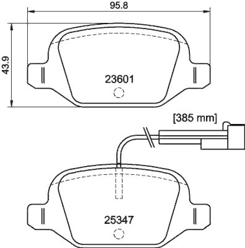 HELLA 8DB 355 031-561 Bremsbelagsatz, Scheibenbremsbelag für FIAT/ABARTH