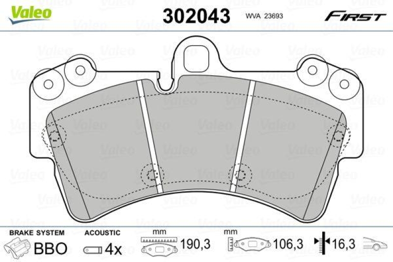 VALEO 302043 SBB-Satz FIRST