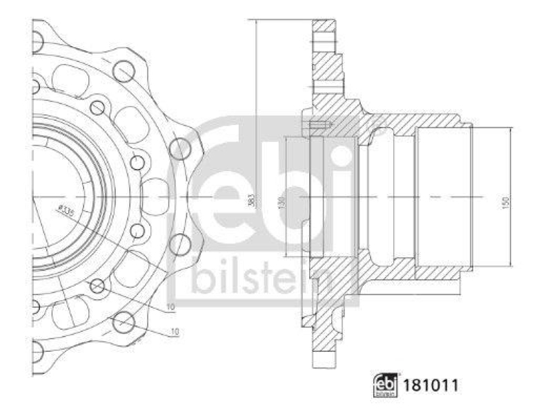 FEBI BILSTEIN 181011 Radnabe ohne Radlager für Mercedes-Benz