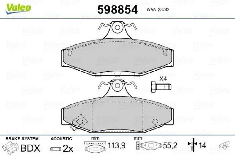 VALEO 598854 SBB-Satz PREMIUM