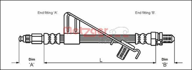 METZGER 4112527 Bremsschlauch für FORD VA links