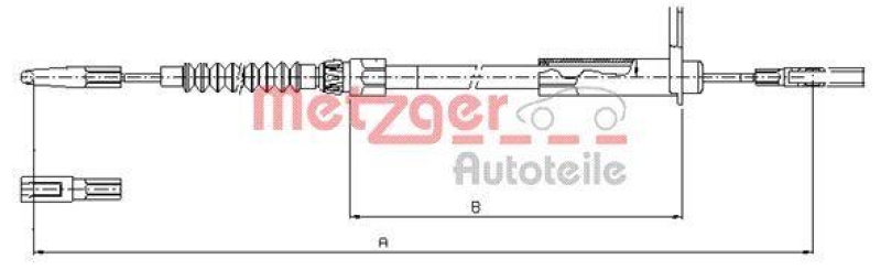 METZGER 10.9456 Seilzug, Feststellbremse für MB hinten rechts