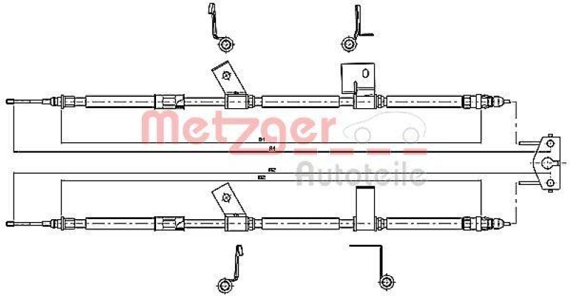 METZGER 11.5779 Seilzug, Feststellbremse für OPEL hinten