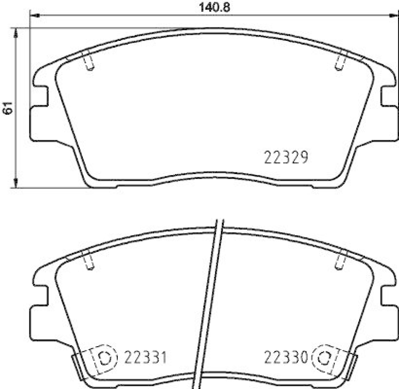 HELLA 8DB 355 031-671 Bremsbelagsatz, Scheibenb