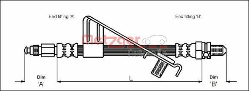 METZGER 4112528 Bremsschlauch f&uuml;r FORD VA rechts