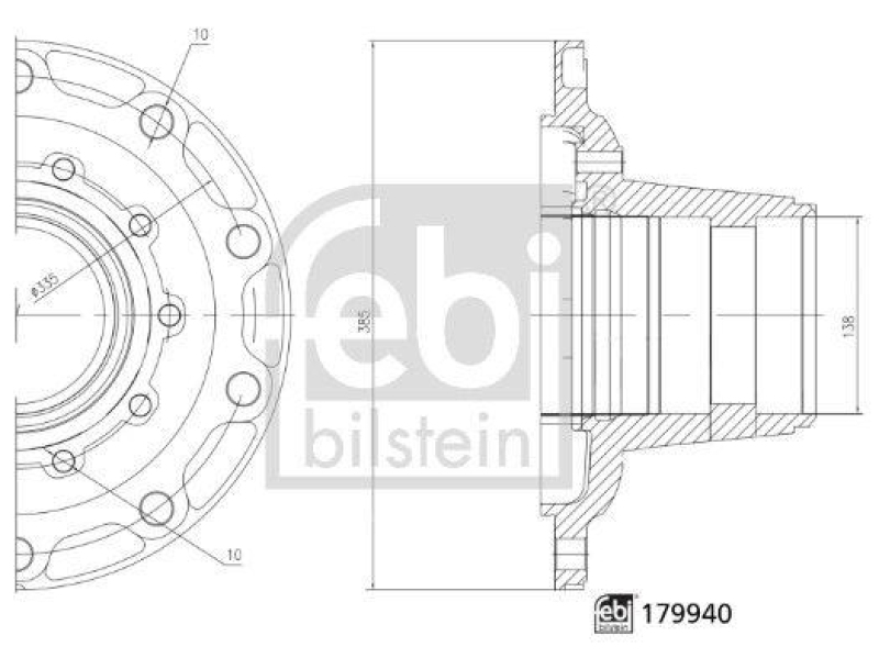 FEBI BILSTEIN 179940 Radnabe ohne Radlager für Sauer