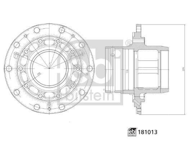 FEBI BILSTEIN 181013 Radnabe ohne Radlager für Mercedes-Benz