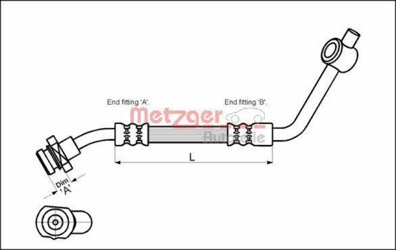 METZGER 4112529 Bremsschlauch für FORD/NISSAN