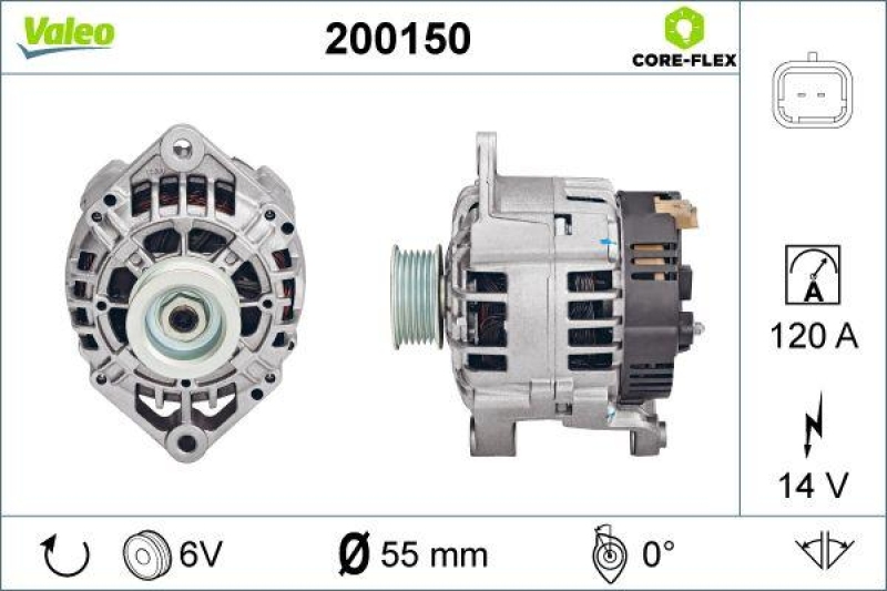 VALEO 200150 Generator - CORE-FLEX - RENAULT Clio