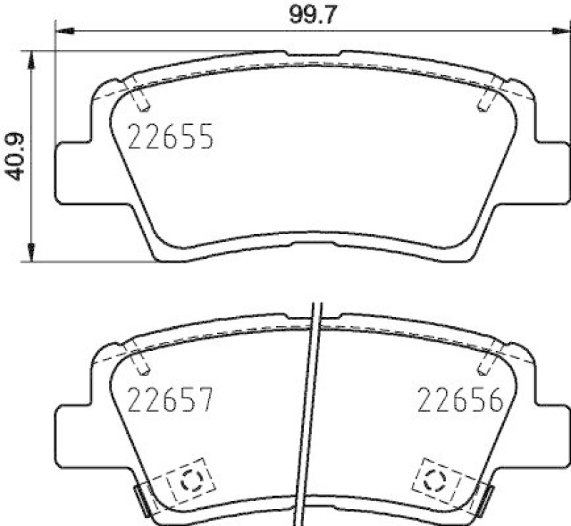 HELLA 8DB 355 031-681 Bremsbelagsatz, Scheibenb