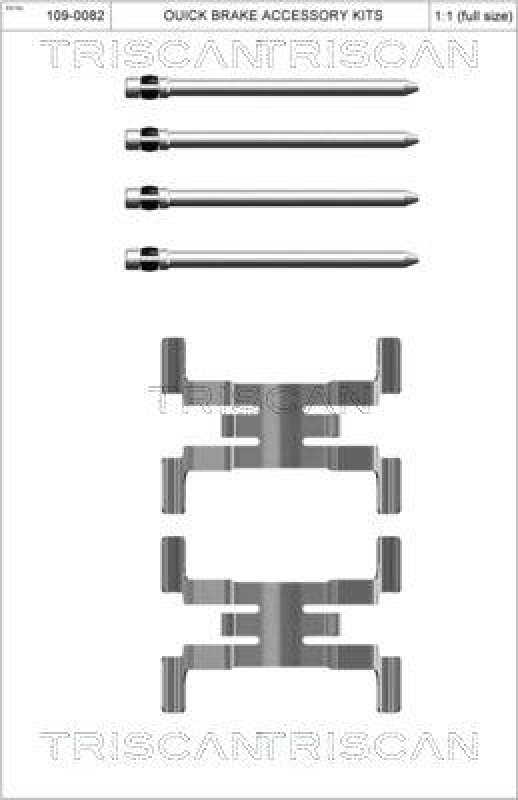 TRISCAN 8105 151354 Montagesatz, Scheibenbremsbelag für Alfa Romeo, Fiat