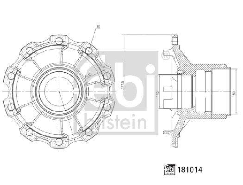 FEBI BILSTEIN 181014 Radnabe ohne Radlager für Mercedes-Benz